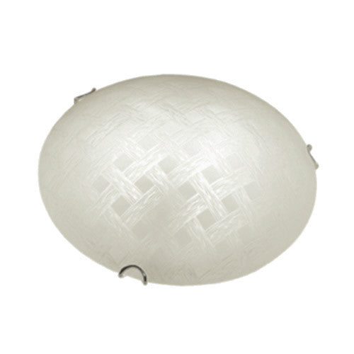 Frosted Cestino Patterned Glass with Polished Chrome Clips Ceiling Light 300mm