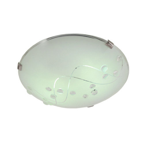 Metal Base with Patterned Frosted Glass and Chrome Clips Large