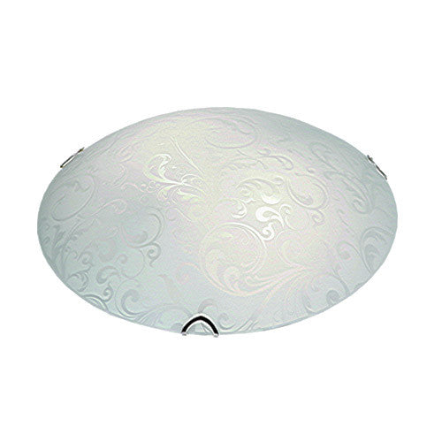 Bright Star Metal Base with Organic Patterned Glass and Polished Chrome Clips Large