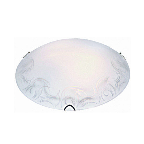 Bright Star Metal Base with Patterned Glass and Polished Chrome Clips