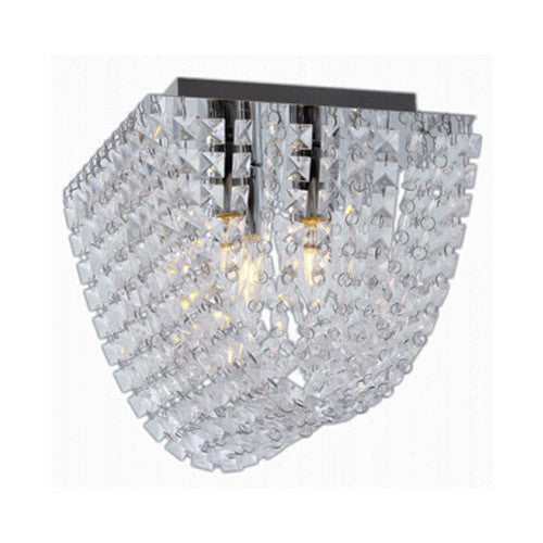 Bright Star Polished Chrome with Clear Acrylic Crystals downward facing gable shape