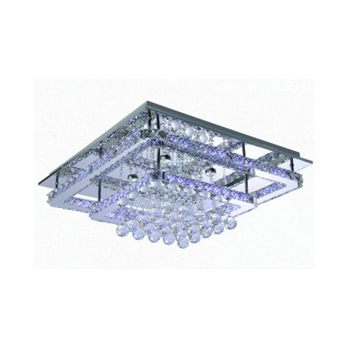 Bright Star Square Tiered Polished Chrome with Crystals