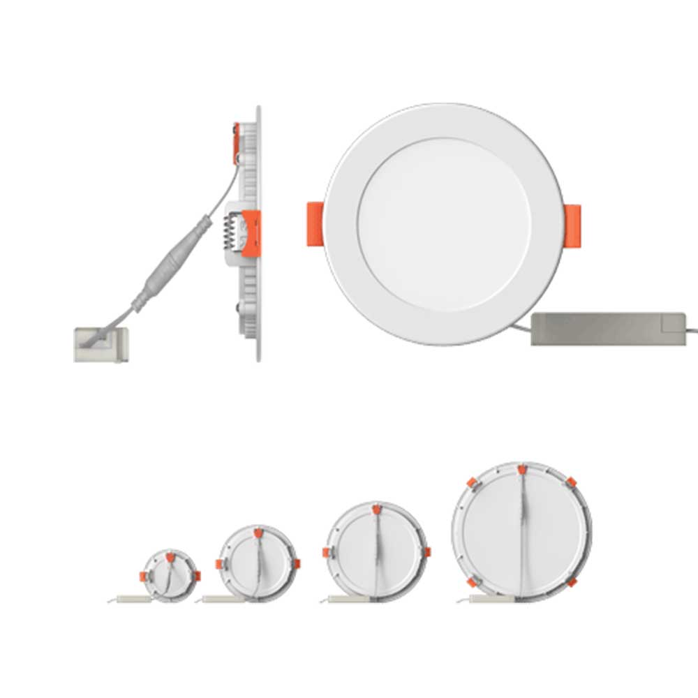 PioLED Recessed Round LED Panel Light 6W 460lm 3000K - White