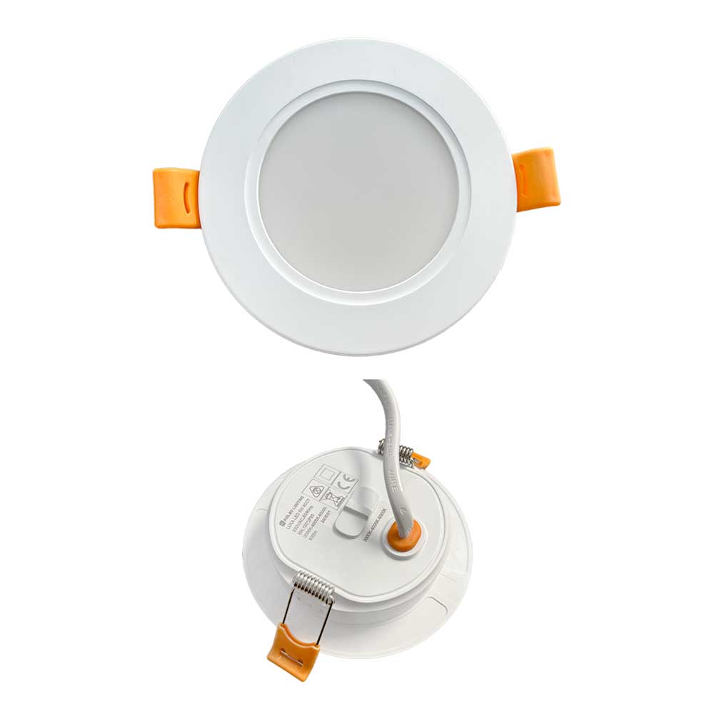 PioLED Luka Backlit Round Recessed LED Panel 5W 500lm 3CCT - White
