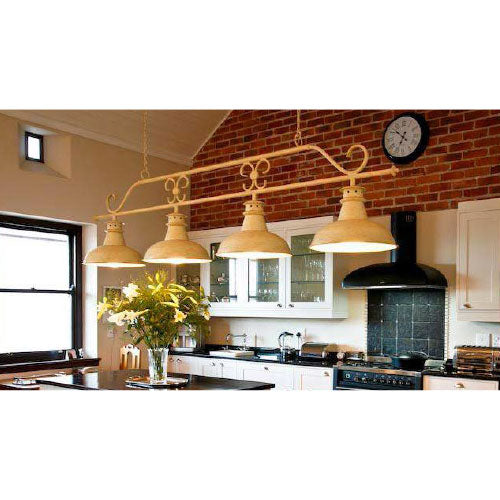 Ambiente Luce La Cuccina 4 Steelworkers Pendant - Antique Cream