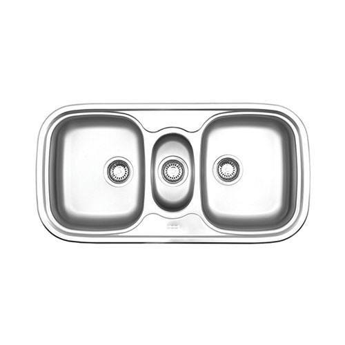 Franke Quinline QLX670 Stainless Steel Triple Bowl Inset Sink 500x970mm