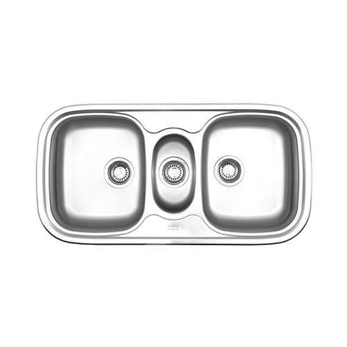 Franke Quinline QLX 670 Double Bowl Inset Sink with Tidy - Stainless Steel