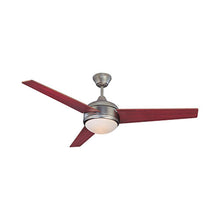 Load image into Gallery viewer, 3 Blade Ceiling Fan with Light 1320mm - Satin Nickel / Plywood
