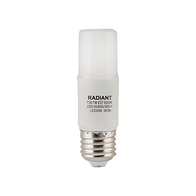 Radiant LED Bulb Frosted T30 Stick Lamp E27 7W 3000K