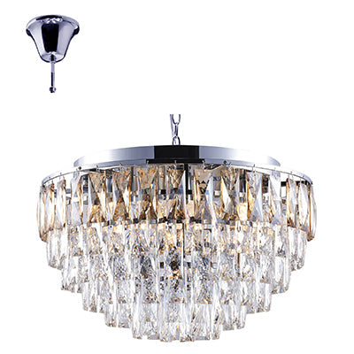 Radiant 7 Light 40W Crystal Pendant - Chrome