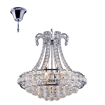 Radiant 12 Light 40W Crystal Pendant - Chrome