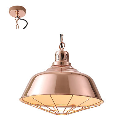 Dome Shaped 40W Metal Pendant - Copper
