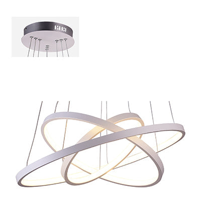 Radiant 3 Ring Circular 60W Metal Pendant LED - White