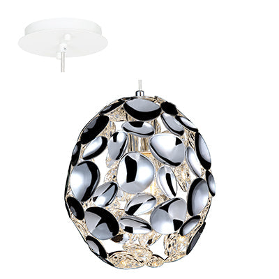 Radiant Oval Shaped 60W Caged Steel Pendant