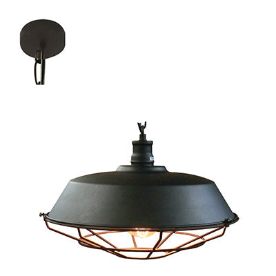 Radiant Caged 60W Metal Pendant - Black