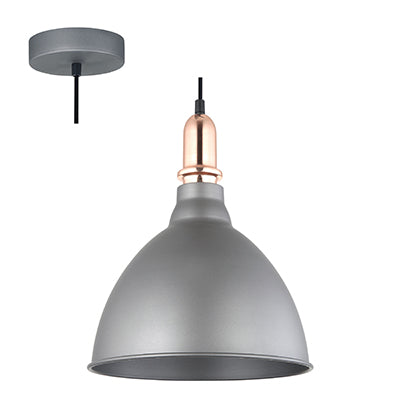 Metal convex Bell Pendant - Grey/Copper
