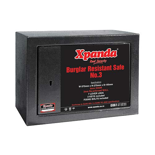 Xpanda Burglar Resistant Safe No. 3 275x375x195mm - Charcoal