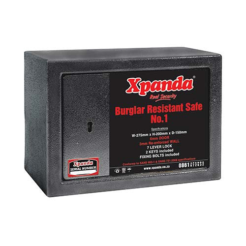 Xpanda Burglar Resistant Safe No. 1 200x275x150mm - Charcoal
