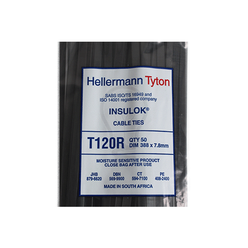 HellermannTyton Cable Tie Black - 7.6mm x 390mm