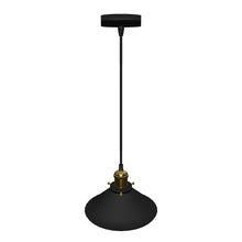 Load 3D model into Gallery viewer, K. Light Vintage Metal Cone Pendant - Black &amp; Antique Brass
